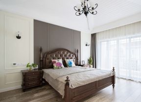 美式卧室床头背景墙 美式卧室装饰效果图