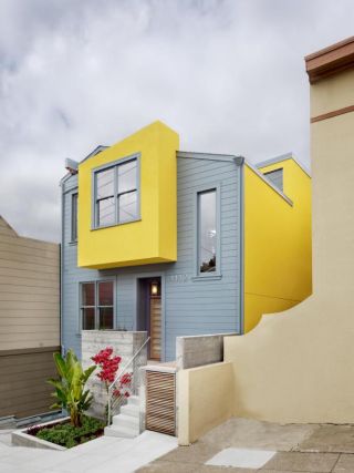 农村自建二层小别墅外墙颜色搭配设计图
