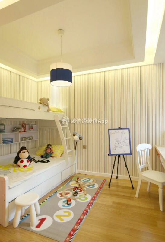 美式风格家装样板间儿童房壁纸设计图