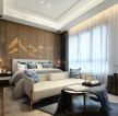上海高档别墅主卧室床头造型装修设计图