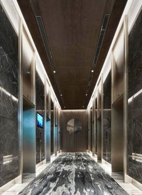 酒店走廊装饰图片 电梯口装修设计效果图片