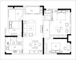 瑶海万达现代欧式风格143平米四居室效果图