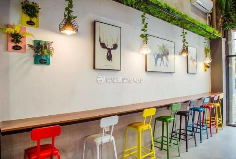 2023上海餐饮店水吧背景墙装修设计图