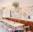 2023上海餐饮店咖啡馆手绘背景墙装修设计图