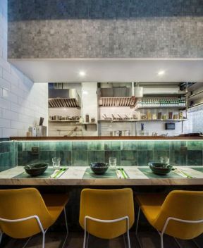  小型餐饮店设计  餐厅吧台装修效果图大全2020图片