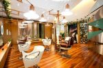 上海美容美发店室内实木地板装修设计图