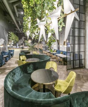 上海时尚餐饮店餐厅创意沙发设计装潢图片