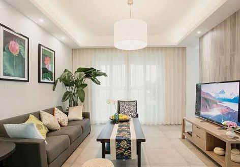 商城公寓88平米美式风格二居室装修设计展示
