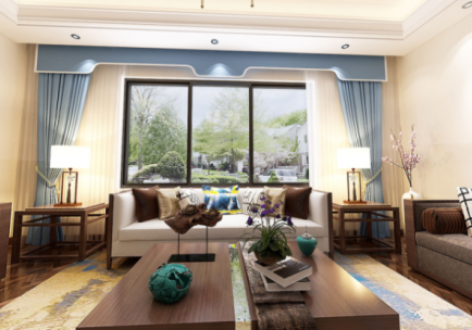 富贵家园135平中式风格三居室装修设计效果图