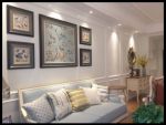 东方明珠城欧式风格138平三居室装修效果图