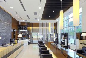 杭州理发店室内吊灯装修设计图片2023