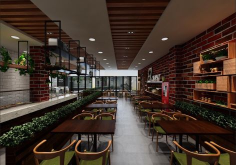世纪国宏250平中式快餐店装修设计效果图