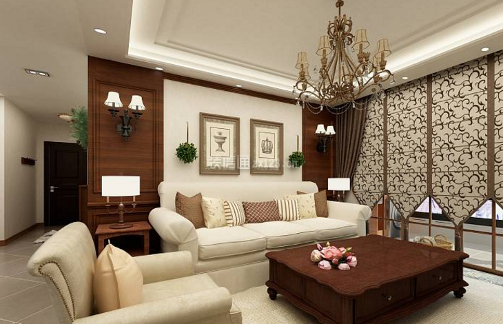 中式客厅沙发背景墙效果图 中式客厅沙发效果图 