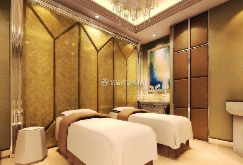 上海美容店房间美容床装修效果图大全