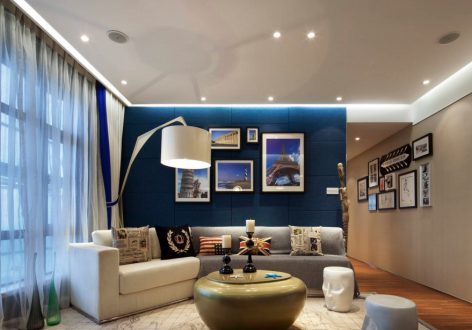 信达西山银杏103平米现代风格三居室装修效果图