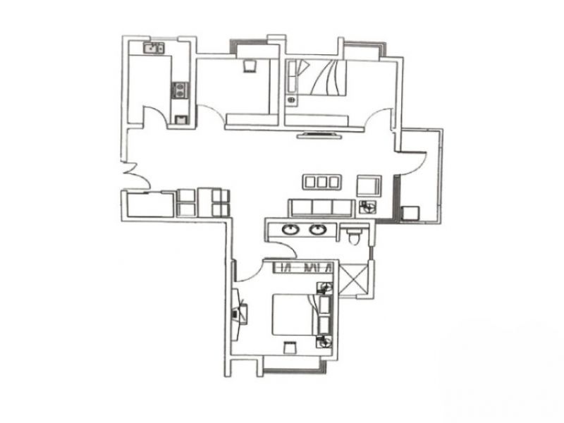 紫樱阁 112平米户型，3室2厅1卫，112平米（建筑）