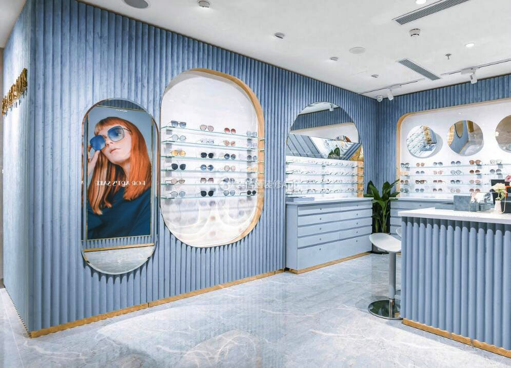 上海商场眼镜店铺装修设计效果图片