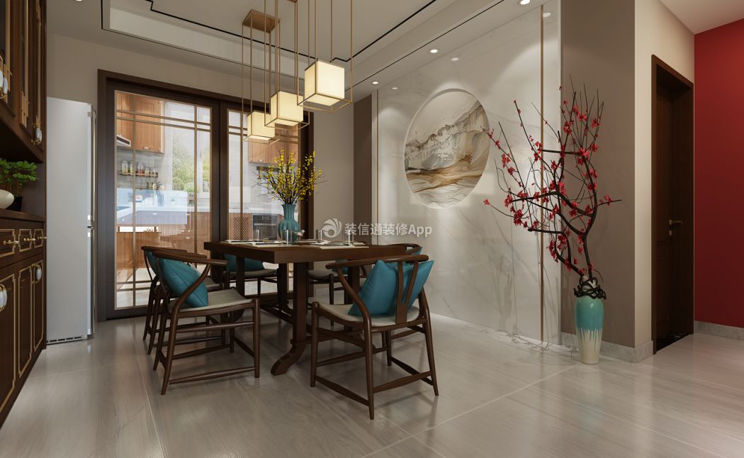 三居120平新中式风格餐厅装修设计图