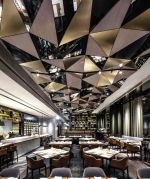 上海现代风格高级饭店餐厅吊顶装修设计图