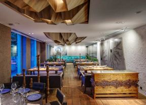 上海混搭风格餐饮店餐厅实木地板装修