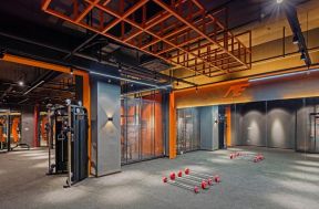 上海健身房装修室内颜色搭配设计效果图 