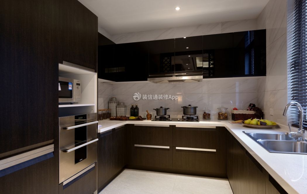 别墅280平中式风格厨房装修设计图