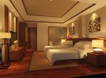 850平新中式风格酒店双人客房装修效果图