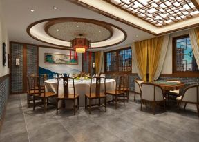 455平中式風(fēng)格餐飲店包間吊頂裝修效果圖