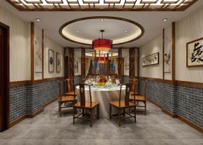 455平中式風(fēng)格餐飲店包間裝修效果圖