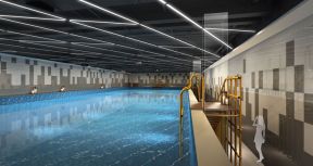 800平现代风格健身房游泳馆装修效果图