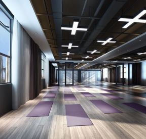 800平现代风格健身房瑜伽室装修效果图