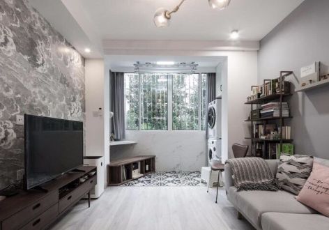 富林大都会现代风格50平米一居室装修效果图