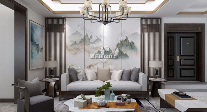 美的阳光城江山樾平层172平新中式风格装修案例