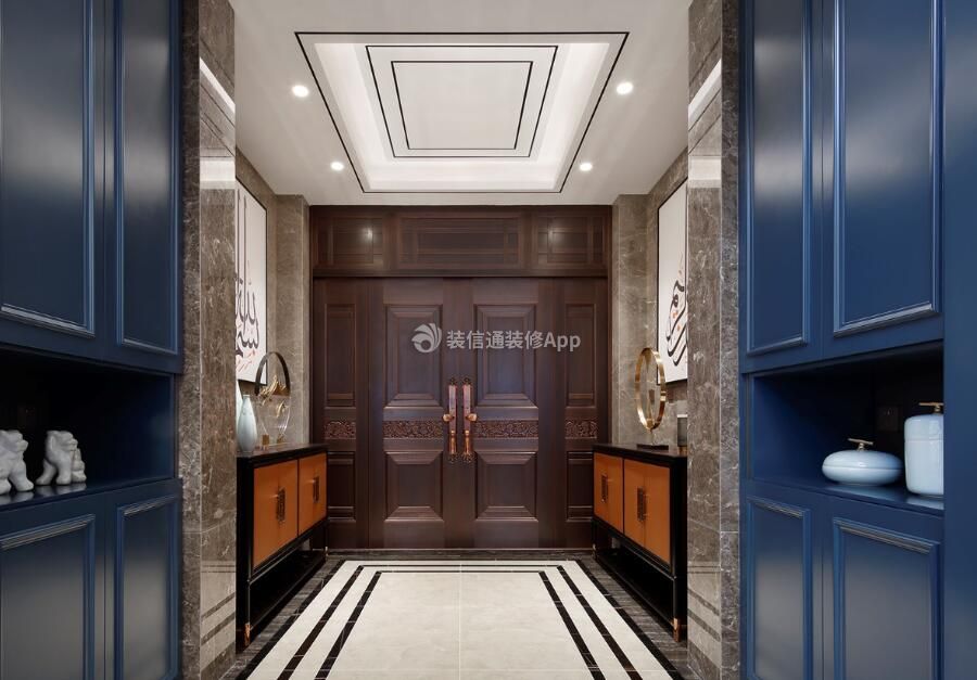 上海高档别墅进门玄关柜装修实景图片