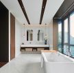 上海高档别墅卫生间白色浴缸设计效果图