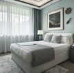 上海高档别墅卧室纯色窗帘实景图片