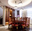 上海高档别墅餐厅实木桌椅设计效果图片