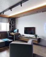 合肥小户型公寓客厅电视背景墙装修设计图 