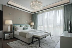 上海现代风格高档别墅卧室床尾凳设计图