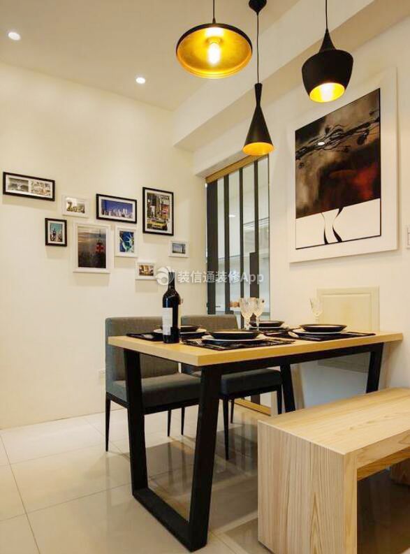 50平两室一厅餐厅照片墙装修设计效果图
