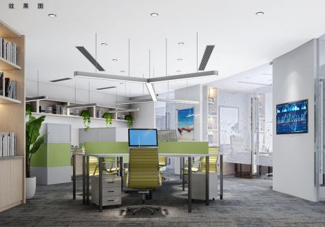 中建大厦420平米现代风格办公室装修设计图片