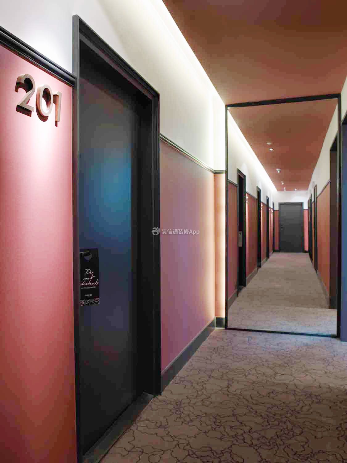 重庆酒店走廊背景墙装修设计实景图片