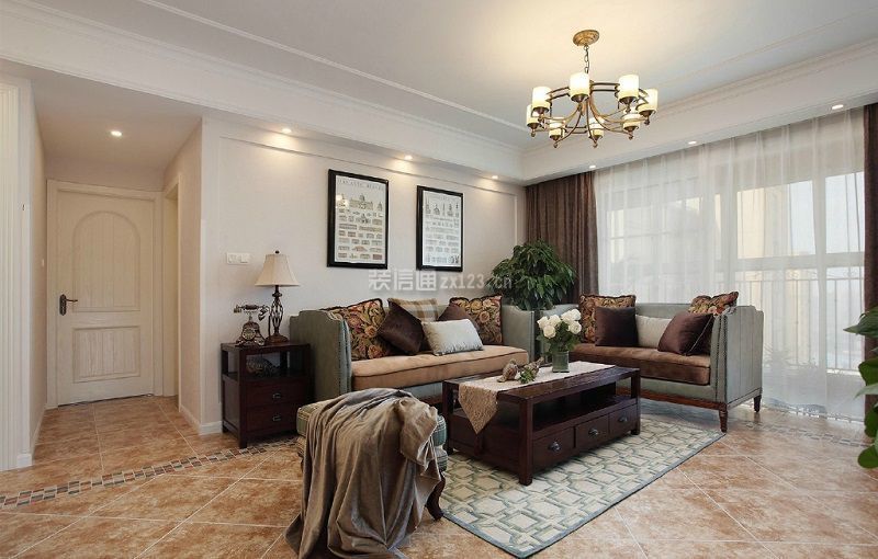 美式客厅沙发效果图 美式客厅沙发图片