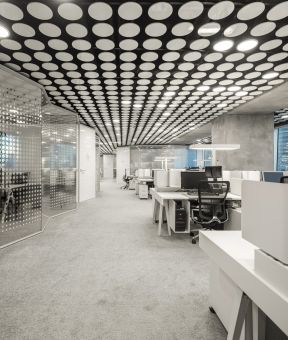 重庆现代风格办公室天花装修设计效果图 