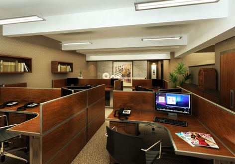 外贸公司中式风格780平米办公室装修效果图