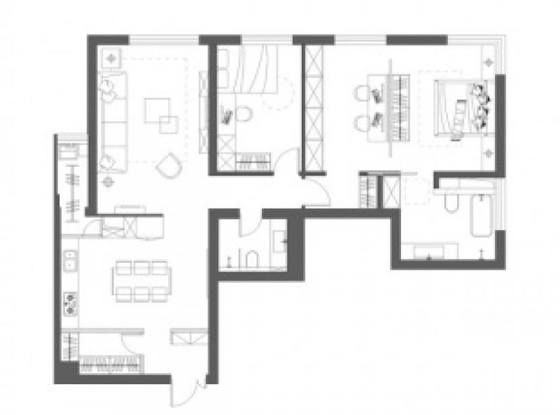 太阳世家68平米二居室现代风格装修设计效果图