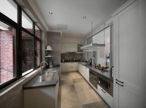 别墅260平美式风格厨房装修效果图