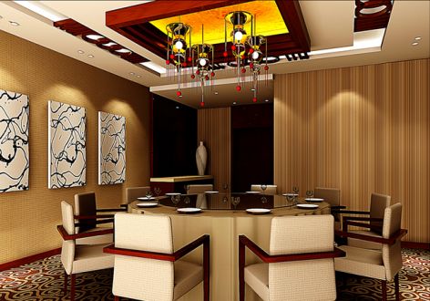 600平新中式风格餐馆装修图片
