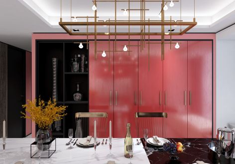 紫悦府110平米绚丽风格二居室装修设计效果图