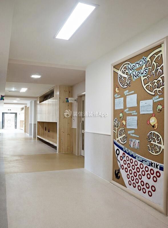成都幼儿园走廊背景墙装修装饰效果图